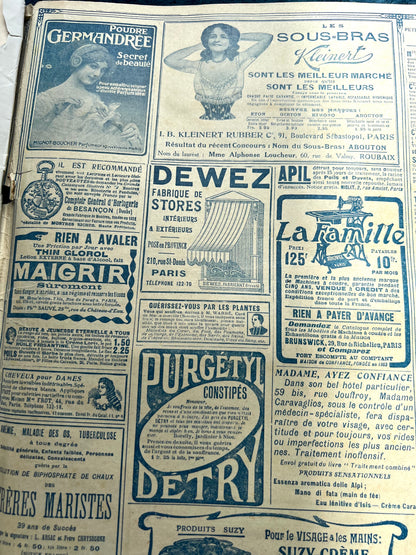 June 1912 French Women's Magazine La Mode Pratique with Pattern