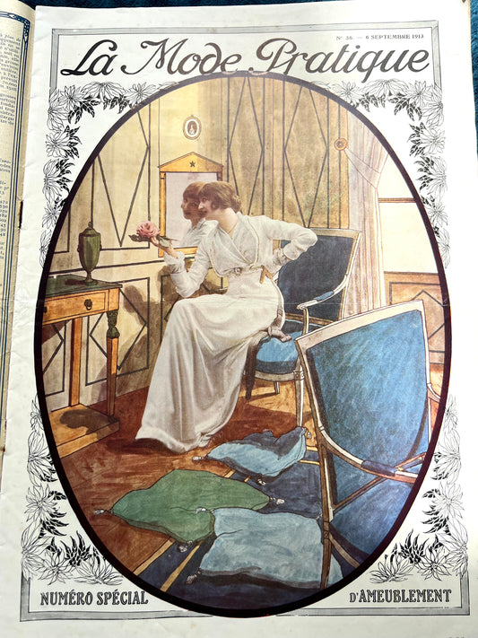 September 1913 French Women's Paper La Mode Pratique with Pattern