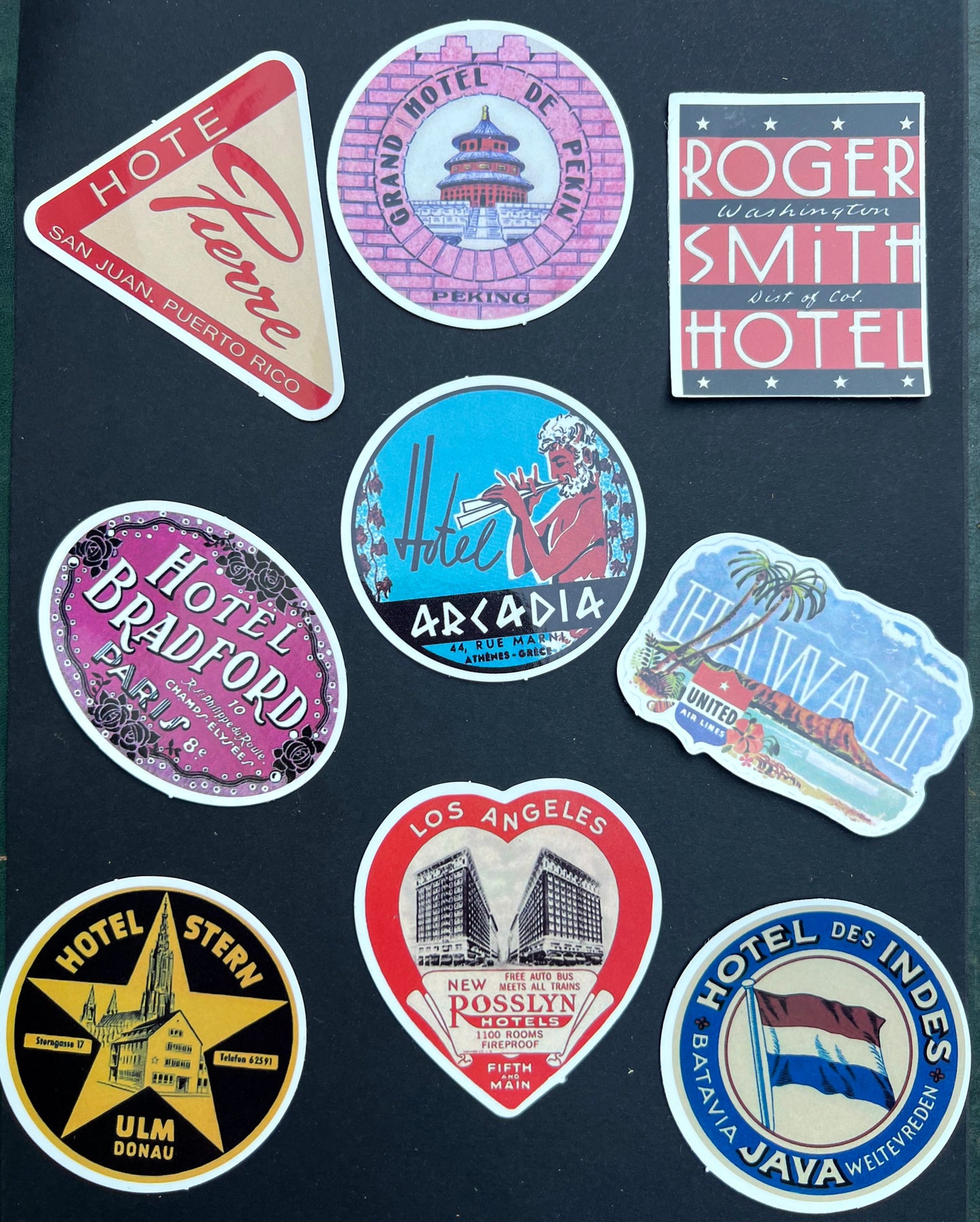 Retro Sticky Back Luggage Labels