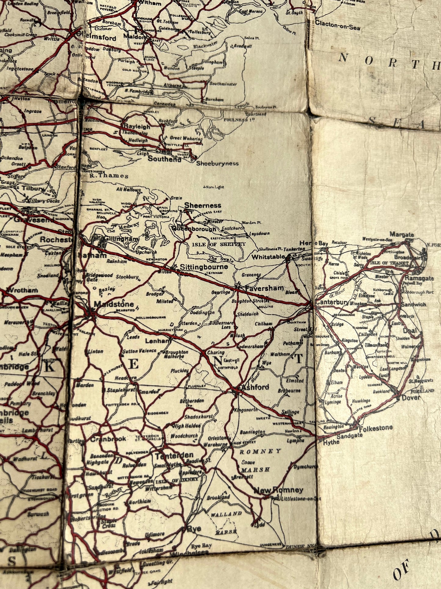 1920s CYCLING Map of the Country Around LONDON on Cloth