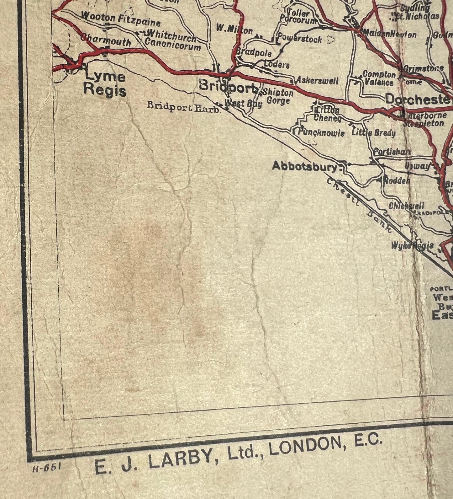 1920s CYCLING Map of the Country Around LONDON on Cloth