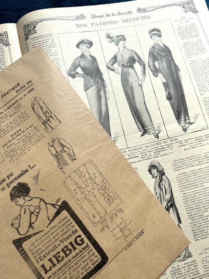 September 1913 French Women's Paper La Mode Pratique with Pattern