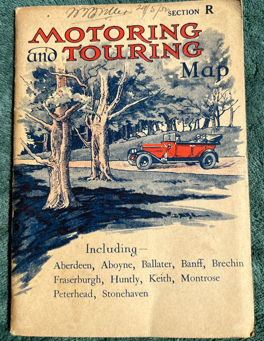 1930s Motoring and Touring Map of The East of Scotland Section R. 3 miles-1"