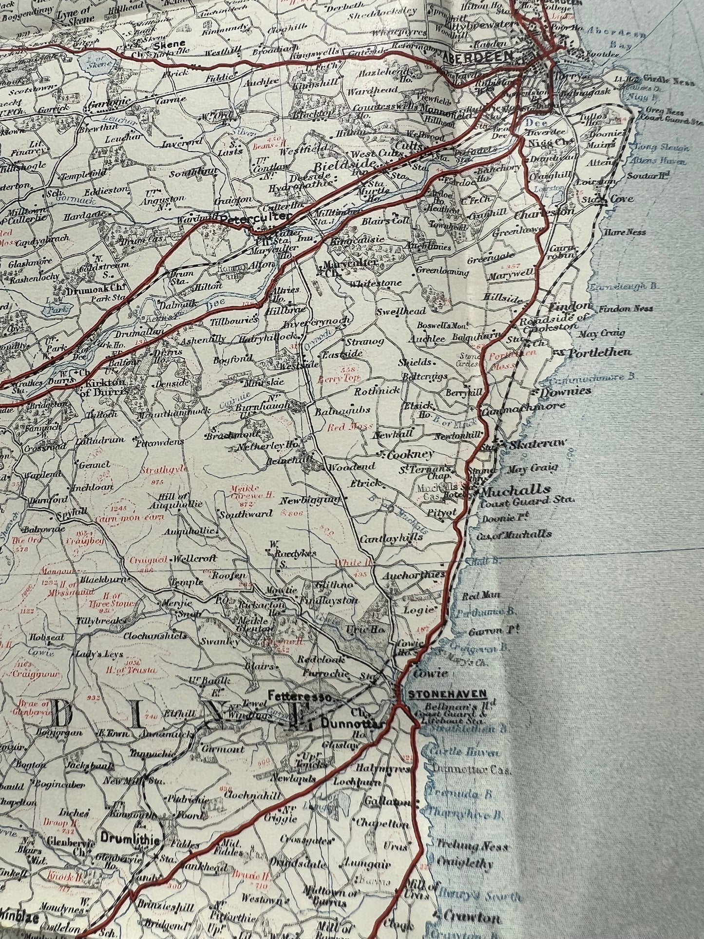 1930s Motoring and Touring Map of The East of Scotland Section R. 3 miles-1"