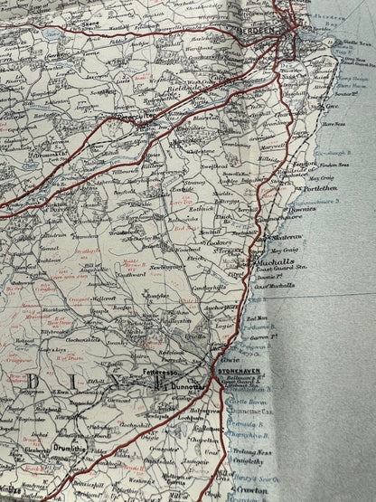 1930s Motoring and Touring Map of The East of Scotland Section R. 3 miles-1"