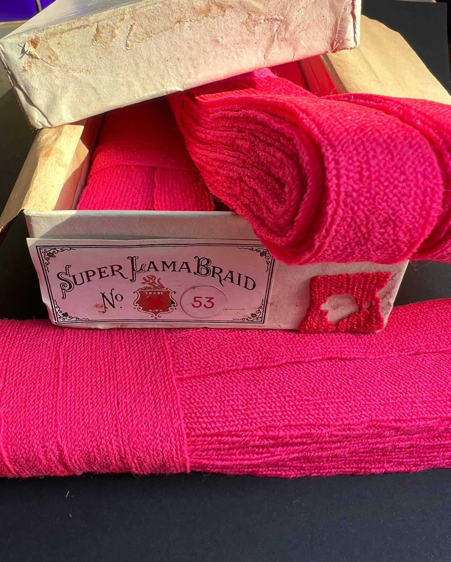 Box of 4 x 12 yds of Vintage Bright Pink 14mm wide Bias Binding / Trim / Braid / Edging