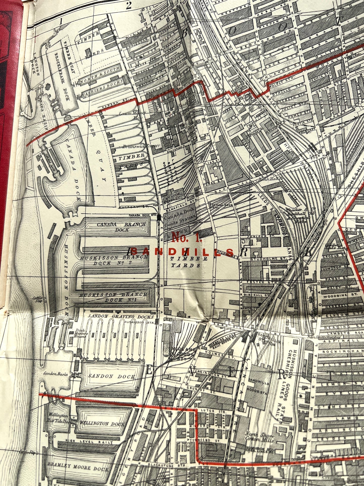 Fascinating 1920s Bacon's Large Scale Plan of LIVERPOOL. Map for Tourists and Cyclists