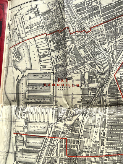 Fascinating 1920s Bacon's Large Scale Plan of LIVERPOOL. Map for Tourists and Cyclists