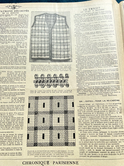 Charming Mealtime Scene on the Cover of March 1929 French Women's Magazine Mode Pratique