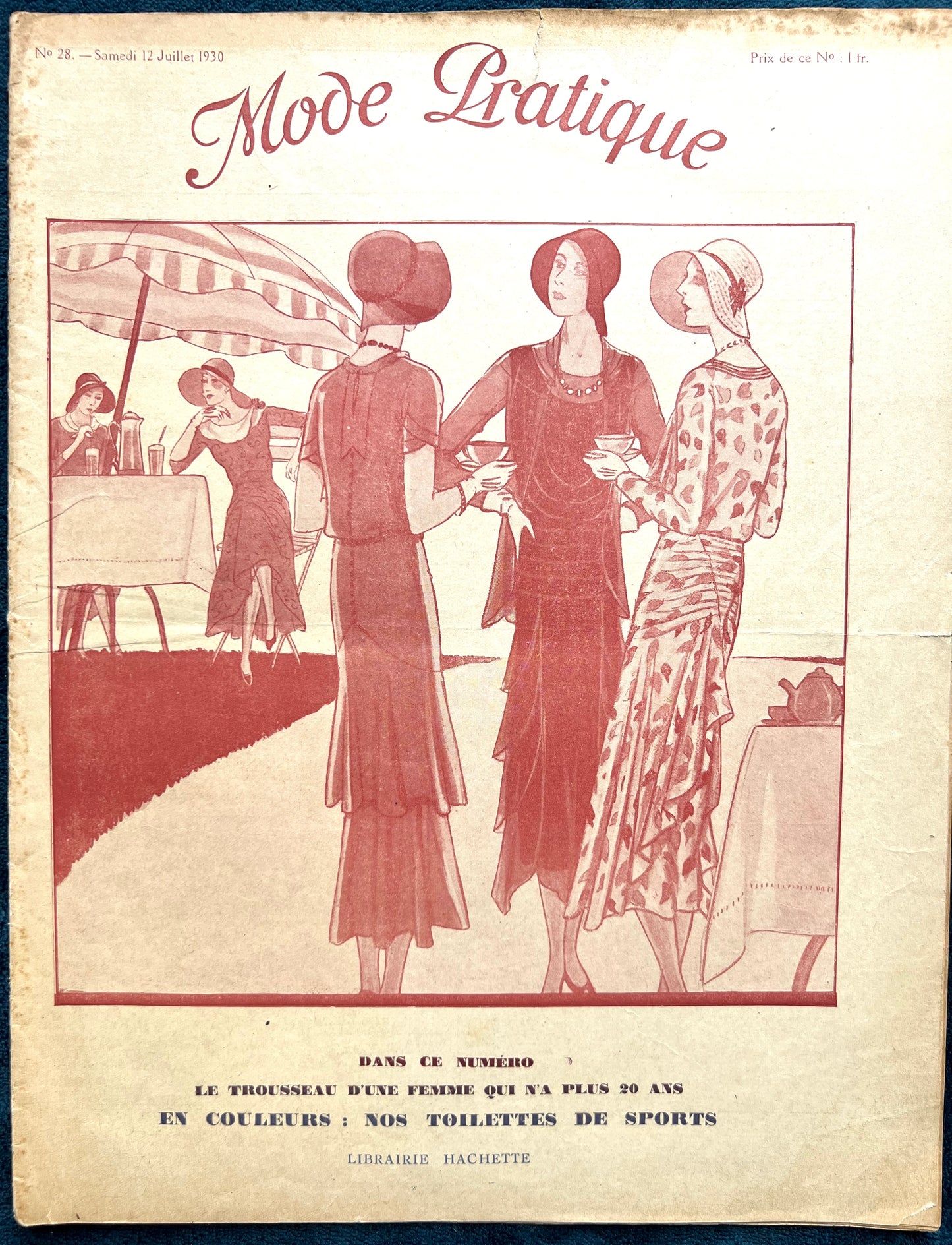 Summer Fashions and Hats in July 1930 French Women's Magazine Mode Pratique