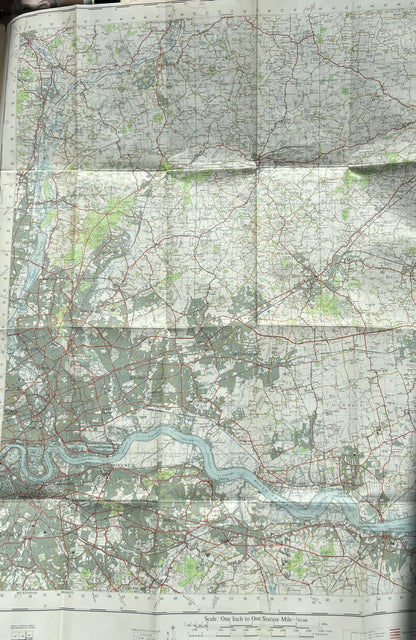 1950s One Inch ORDNANCE SURVEY Map of London N.E. on Paper No 161