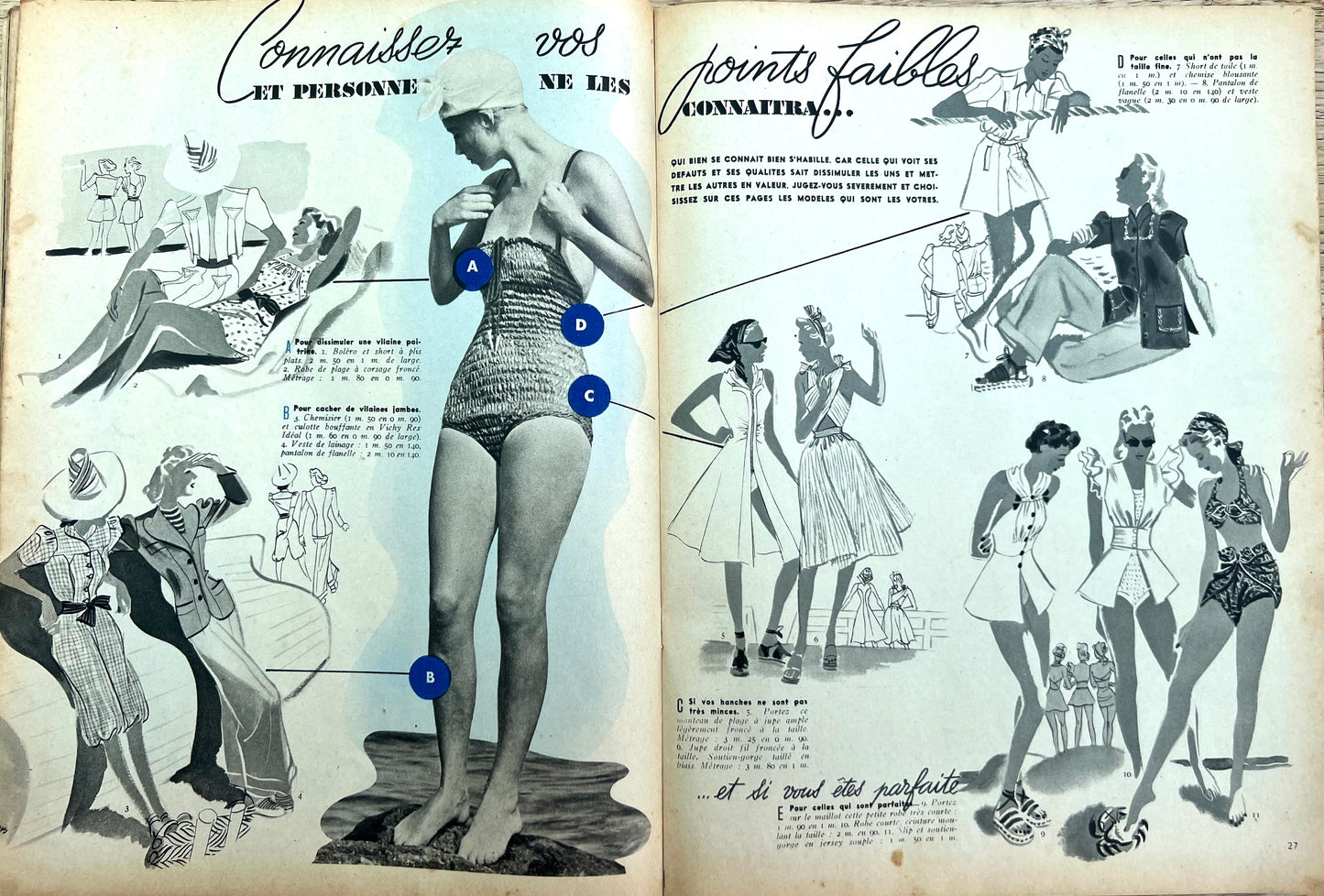 Delightful 10th June 1939 French MARIE CLAIRE no 122