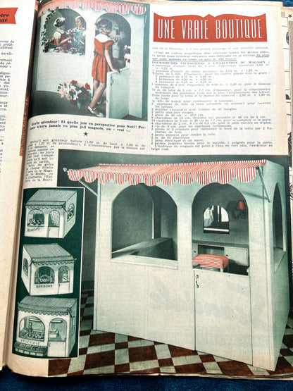 Nightwear and Needlework Patterns in October 1953 French Women's Magazine Femmes d'Aujourd'hui with Pattern