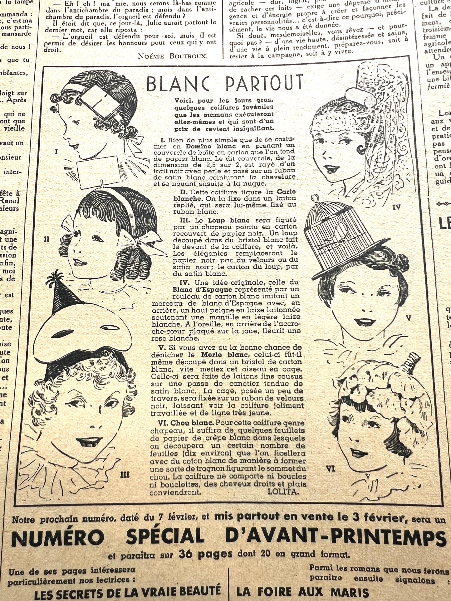 Elegant Winter Outfits in January 1937 French Fashion Paper Le Petit Echo de la Mode