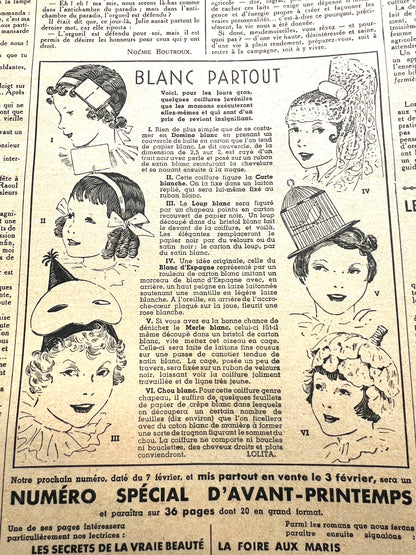 Elegant Winter Outfits in January 1937 French Fashion Paper Le Petit Echo de la Mode