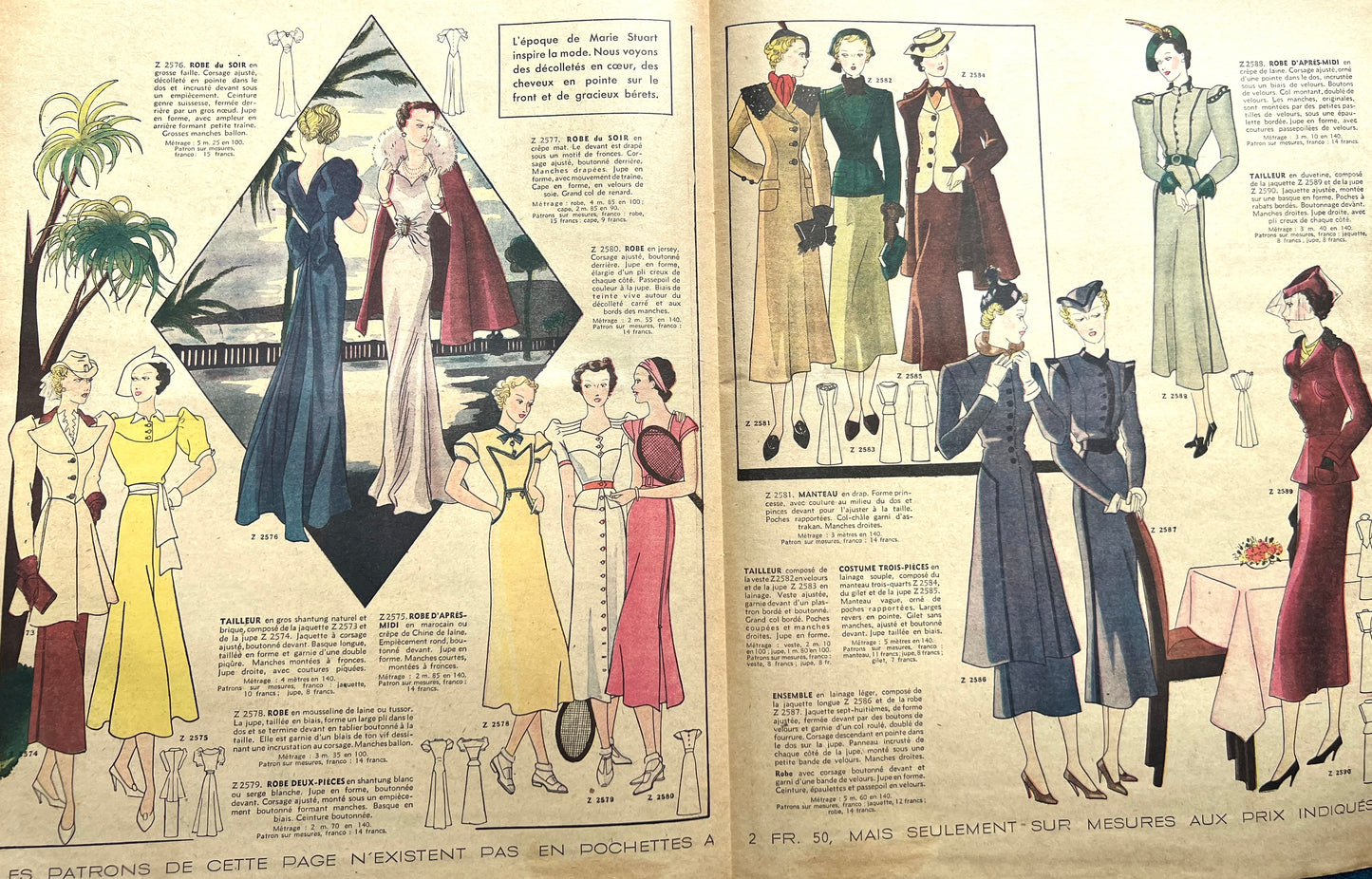 Elegant Winter Outfits in January 1937 French Fashion Paper Le Petit Echo de la Mode