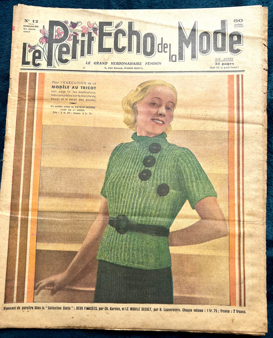 March 1937 French Fashion Paper Le Petit Echo de la Mode
