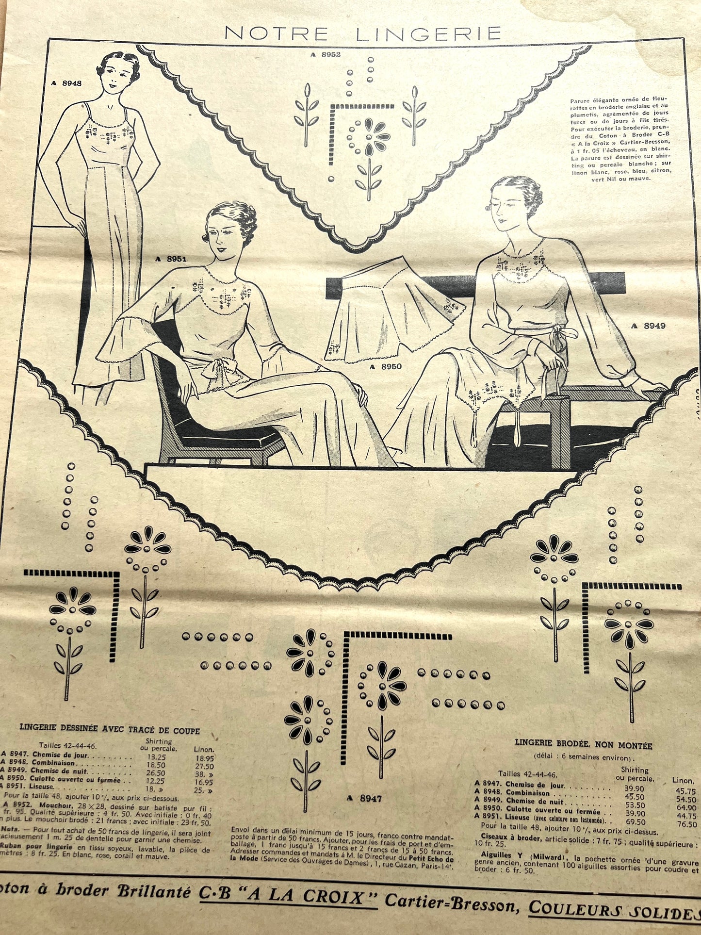 March 1937 French Fashion Paper Le Petit Echo de la Mode