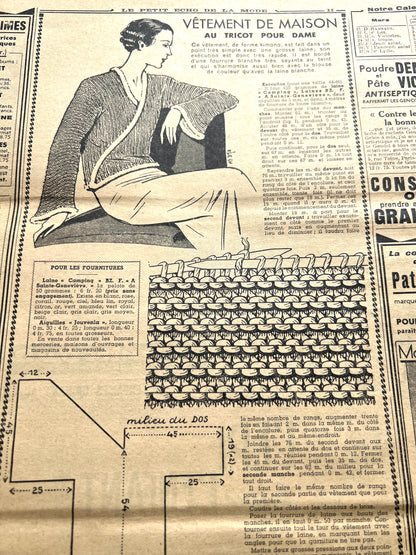 March 1937 French Fashion Paper Le Petit Echo de la Mode