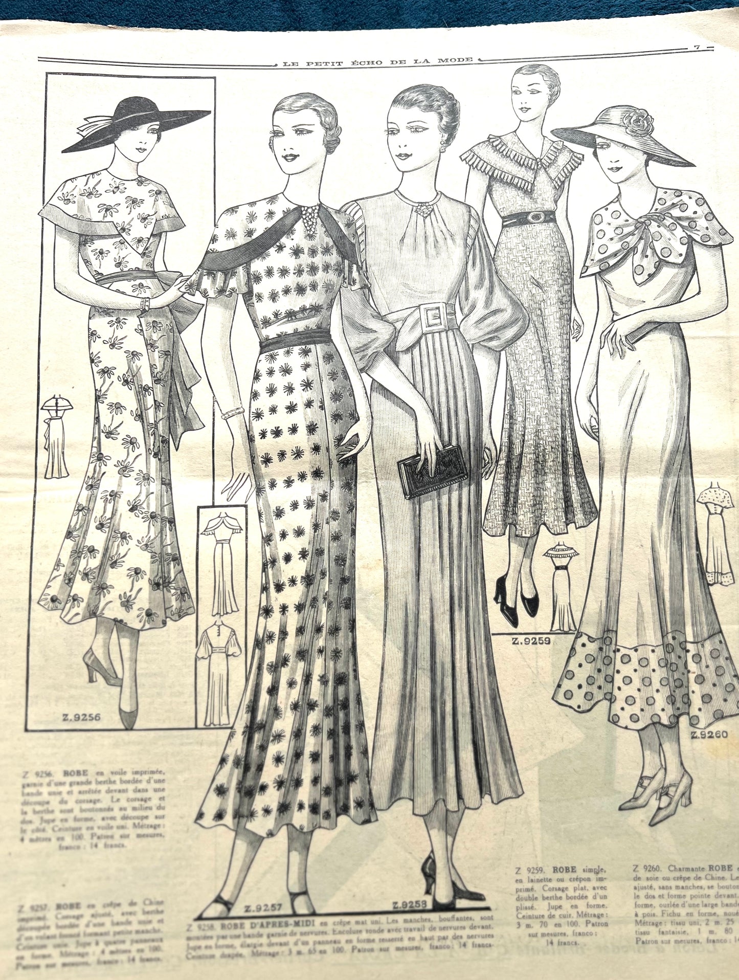 1930s Summer Holiday Fashions in July 1935 French Fashion Paper Le Petit Echo de la Mode