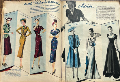 1930s Summer Fashions in  3rd June 1938 French MARIE CLAIRE no. 66