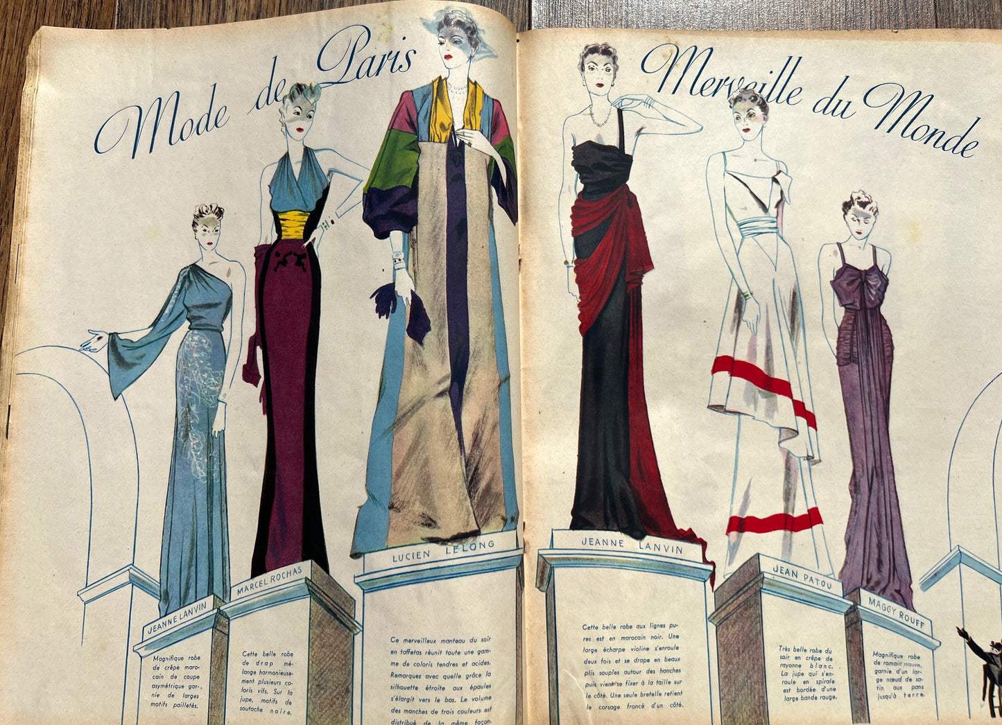 1930s Summer Fashions in  3rd June 1938 French MARIE CLAIRE no. 66