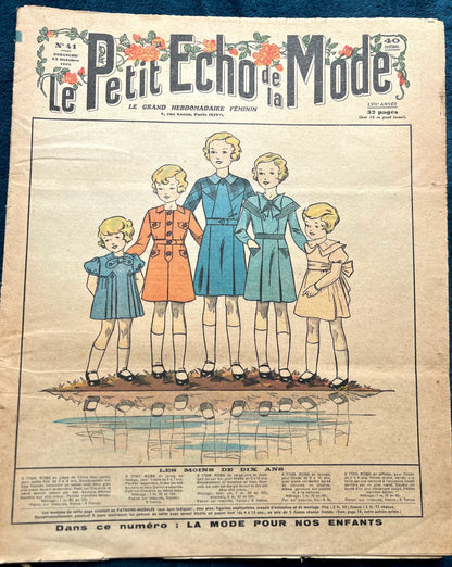 Such Neat Children in October 1935 French Fashion Paper Le Petit Echo de la Mode