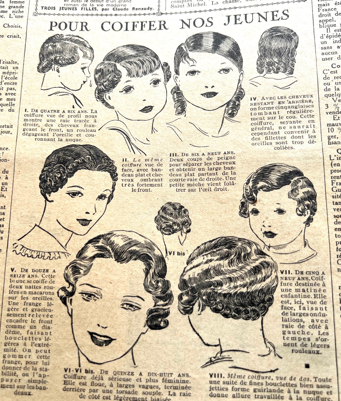 Such Neat Children in October 1935 French Fashion Paper Le Petit Echo de la Mode
