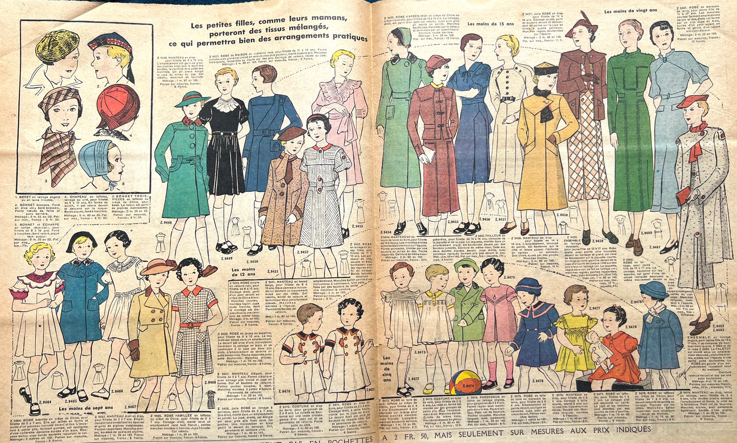 Such Neat Children in October 1935 French Fashion Paper Le Petit Echo de la Mode