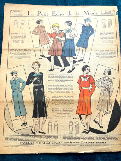 Such Neat Children in October 1935 French Fashion Paper Le Petit Echo de la Mode