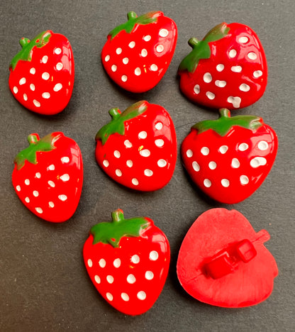 12 Vintage Strawberry Clips
