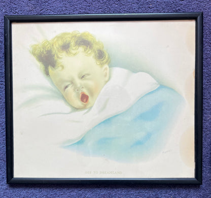 Lot of 3 Artist Signed Framed Baby Prints from the 1930s - 50s.
