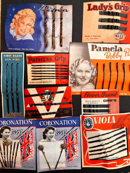 10 Vintage Hair Pin Display Cards