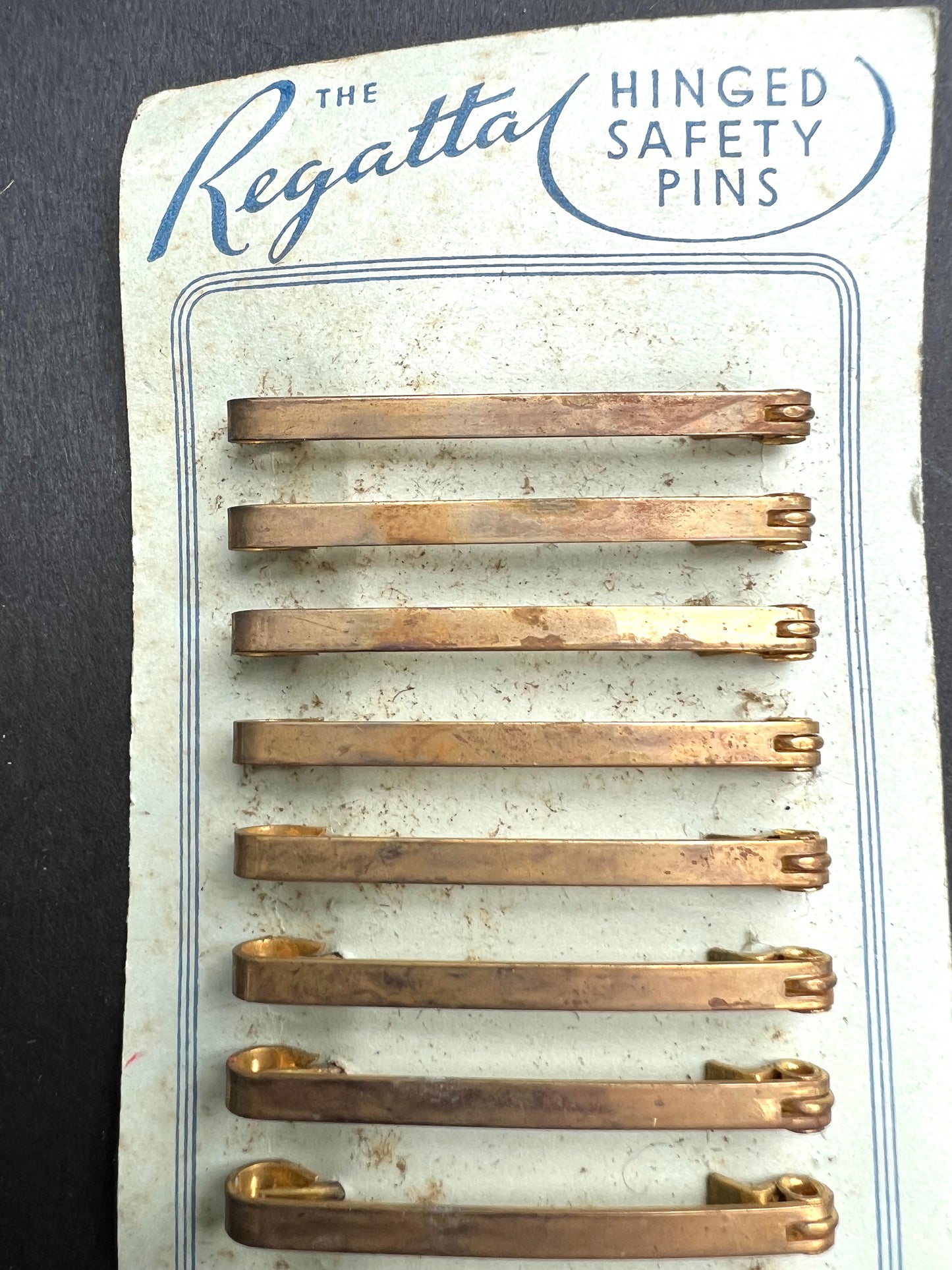 12 Imitation Gilt Safety Pins