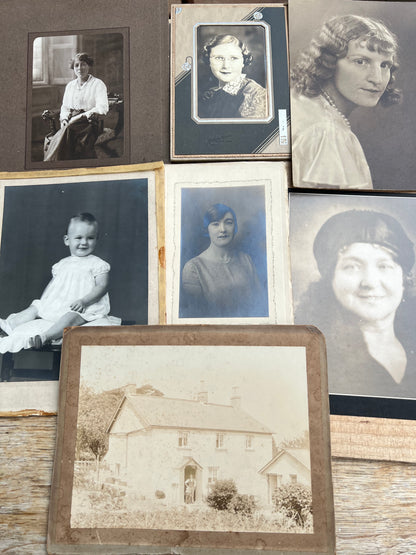 7 Large Early 20th C Photos on Card
