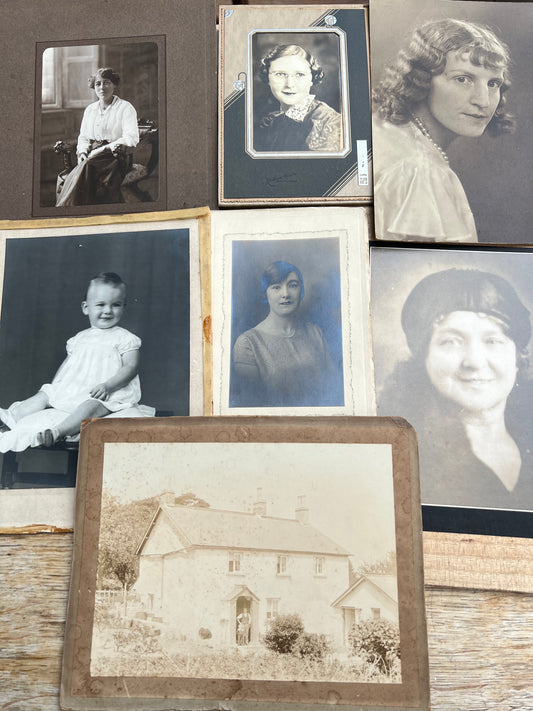 7 Large Early 20th C Photos on Card