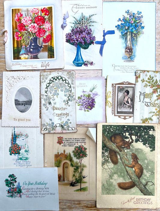 12 Early 20th C Greetings Cards