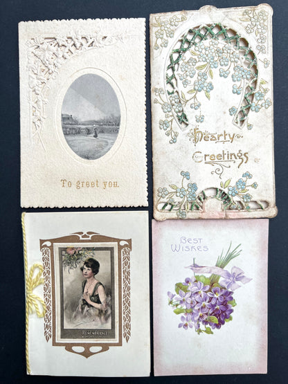 12 Early 20th C Greetings Cards