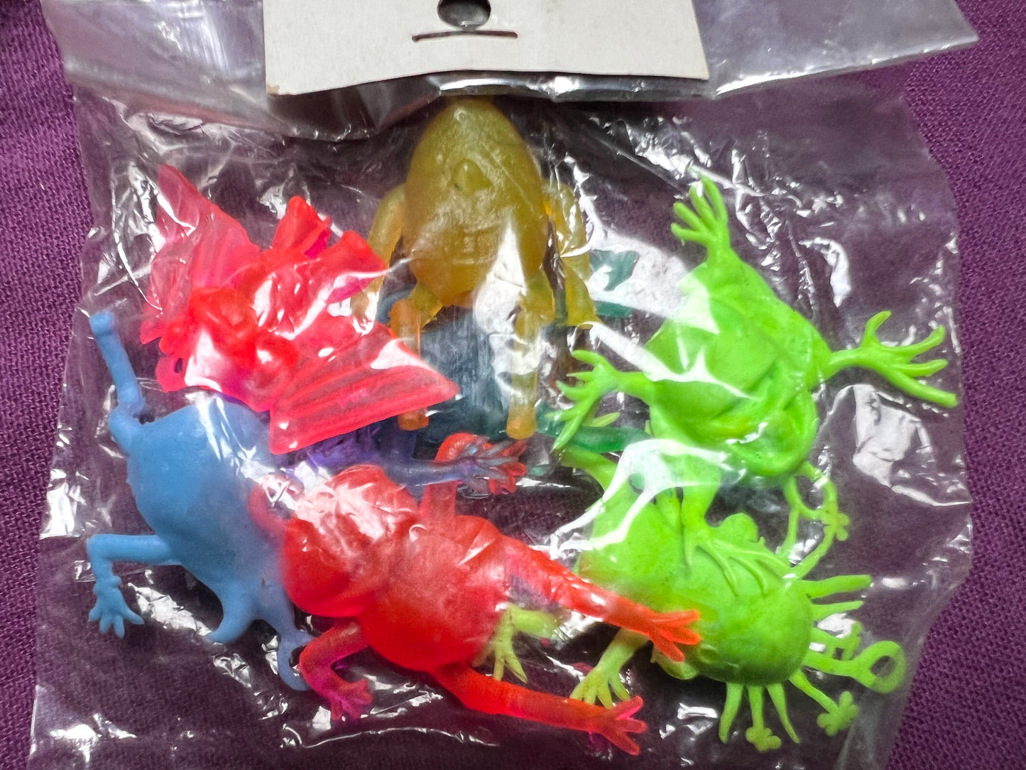 Vintage Salesman's Sample Bag of Neon Monster Pencil Toppers