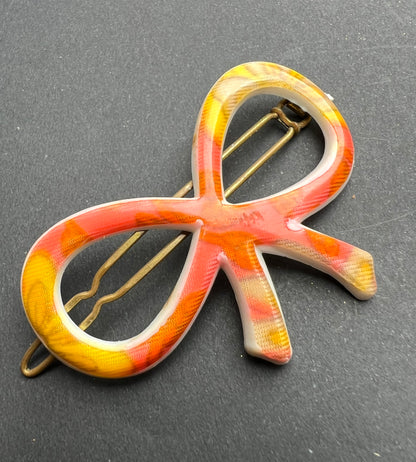 French 1960s Ever So Slightly Psychedelic Bow Hair Clip