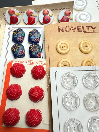 10 Part Sheets of Vintage Buttons