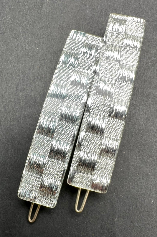 Pair of Shimmery 6.5cm Vintage Hair Clips