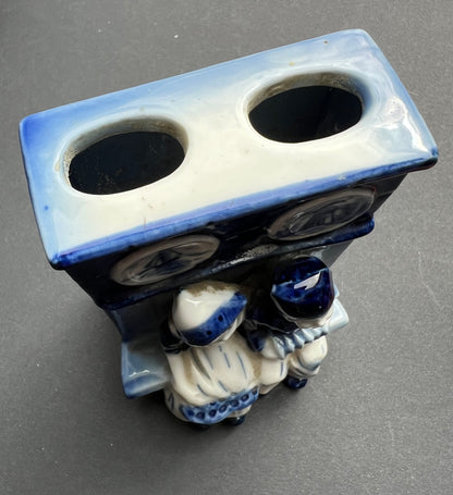 Vintage Ceramic Dutch Couple Toothbrush Holder Made in Germany