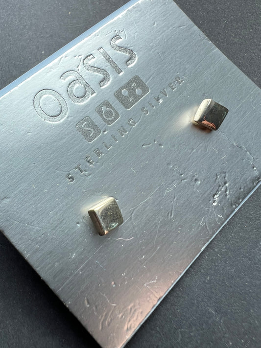 Solid Sterling Silver 5mm Square Studs