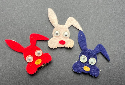 Sweet Little 1940s Felt Appliques with Googly Eyes and Bells