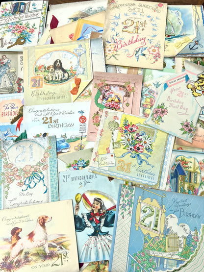 84 x 21st Birthday, Wedding + Greetings Cards from the 1950s to Doris + Alex