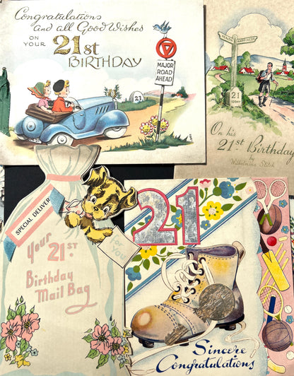 84 x 21st Birthday, Wedding + Greetings Cards from the 1950s to Doris + Alex