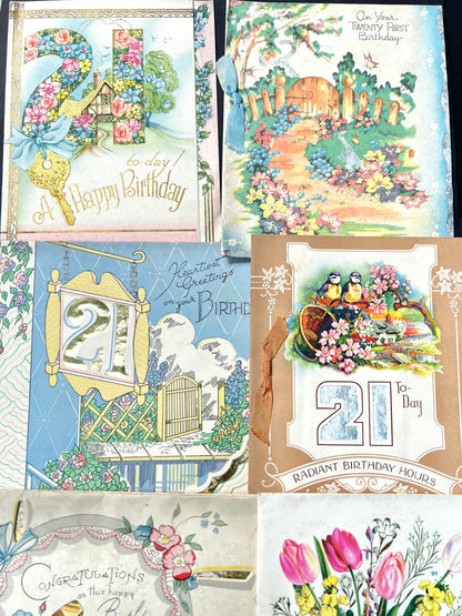 84 x 21st Birthday, Wedding + Greetings Cards from the 1950s to Doris + Alex