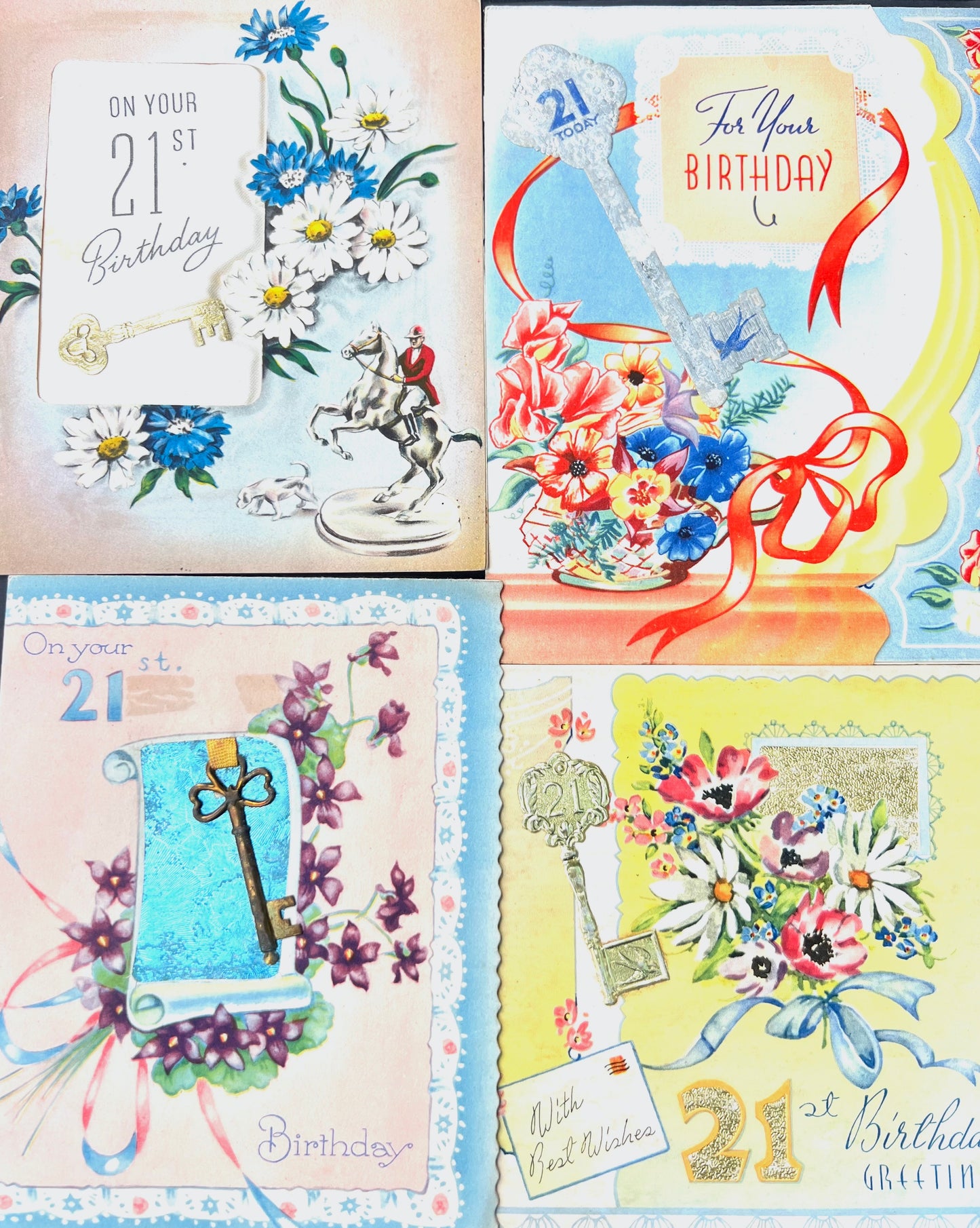 84 x 21st Birthday, Wedding + Greetings Cards from the 1950s to Doris + Alex