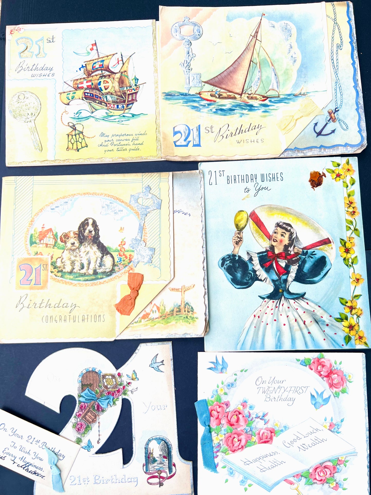84 x 21st Birthday, Wedding + Greetings Cards from the 1950s to Doris + Alex
